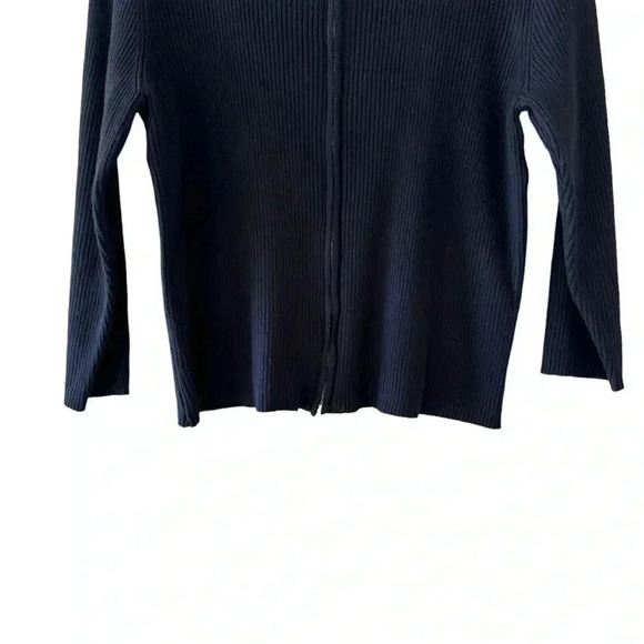 Philosophy Ribbed Knit Front Zipper Long Sleeves  Sweater Cardigan SZ PXL #1962 - Picture 3 of 9